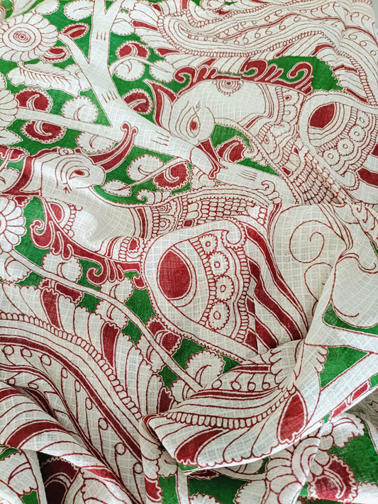 विदर्भा - Pure Kota Handloom Cotton Handcrafted Kalamkari Saree