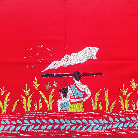 तन्वी – Designer Kantha Stitch Blouse Fabric