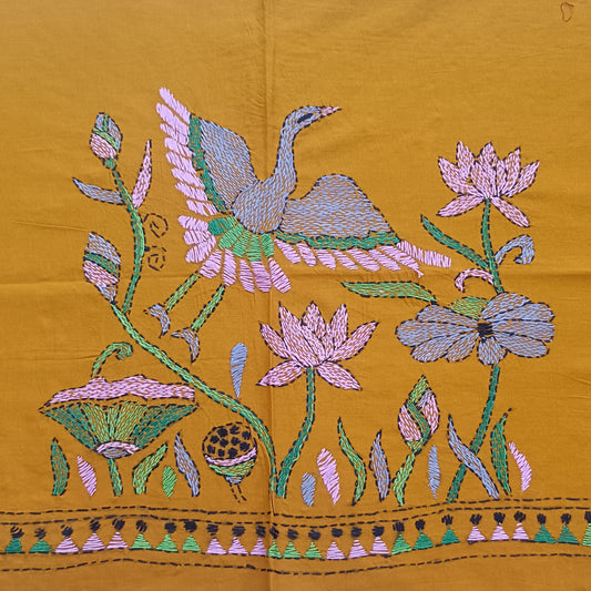 वृषाली – Designer Kantha Stitch Blouse Fabric