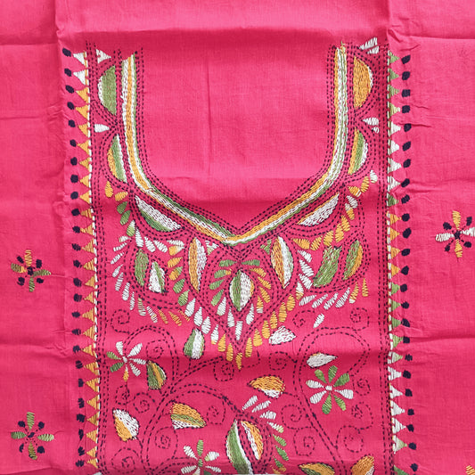 मधुश्री – Pure Cotton Kantha Stitch Kurta Fabric