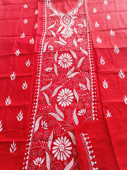 सुरंजना – Pure Cotton Kantha Stitch Kurta Fabric