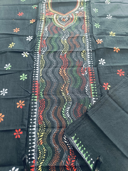 वसुंधरा – Pure Cotton Kantha Stitch Kurta Fabric