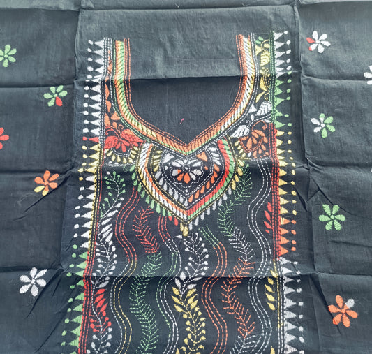 वसुंधरा – Pure Cotton Kantha Stitch Kurta Fabric