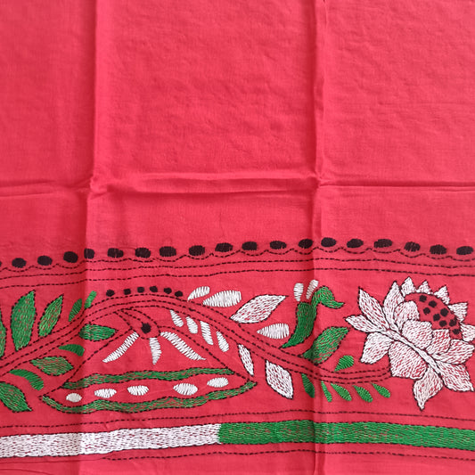 Kantha Stitch Cotton Half Work Blouse Fabric