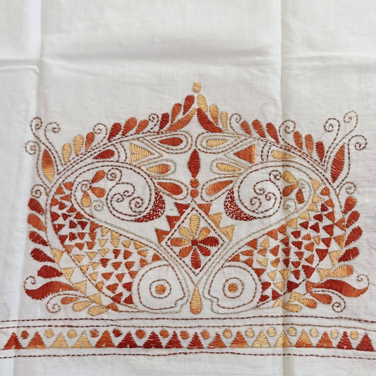 Kantha Stitch Cotton Half Work Blouse Fabric