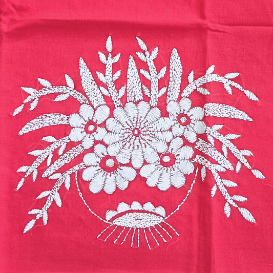Kantha Stitch Cotton Half Work Blouse Fabric