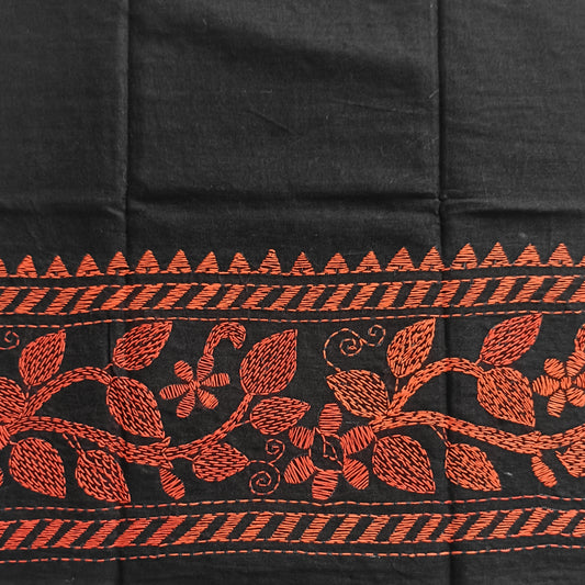 Kantha Stitch Cotton Half Work Blouse Fabric