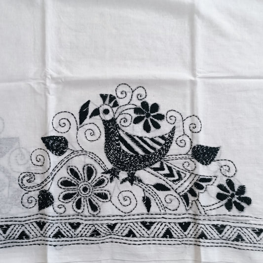 Kantha Stitch Cotton Half Work Blouse Fabric