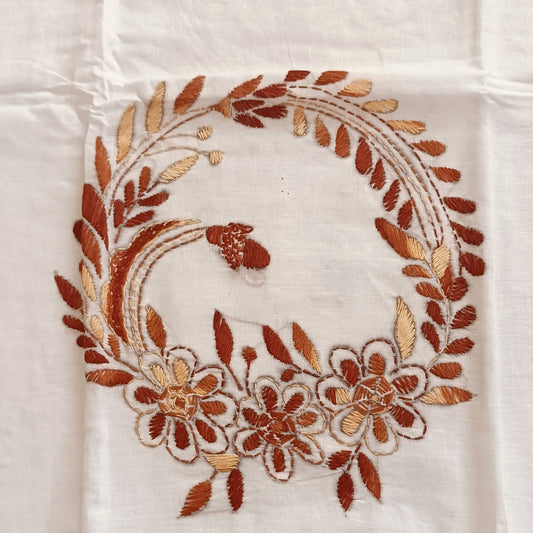 Kantha Stitch Cotton Half Work Blouse Fabric
