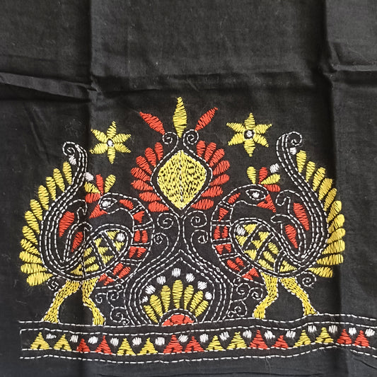Kantha Stitch Cotton Half Work Blouse Fabric