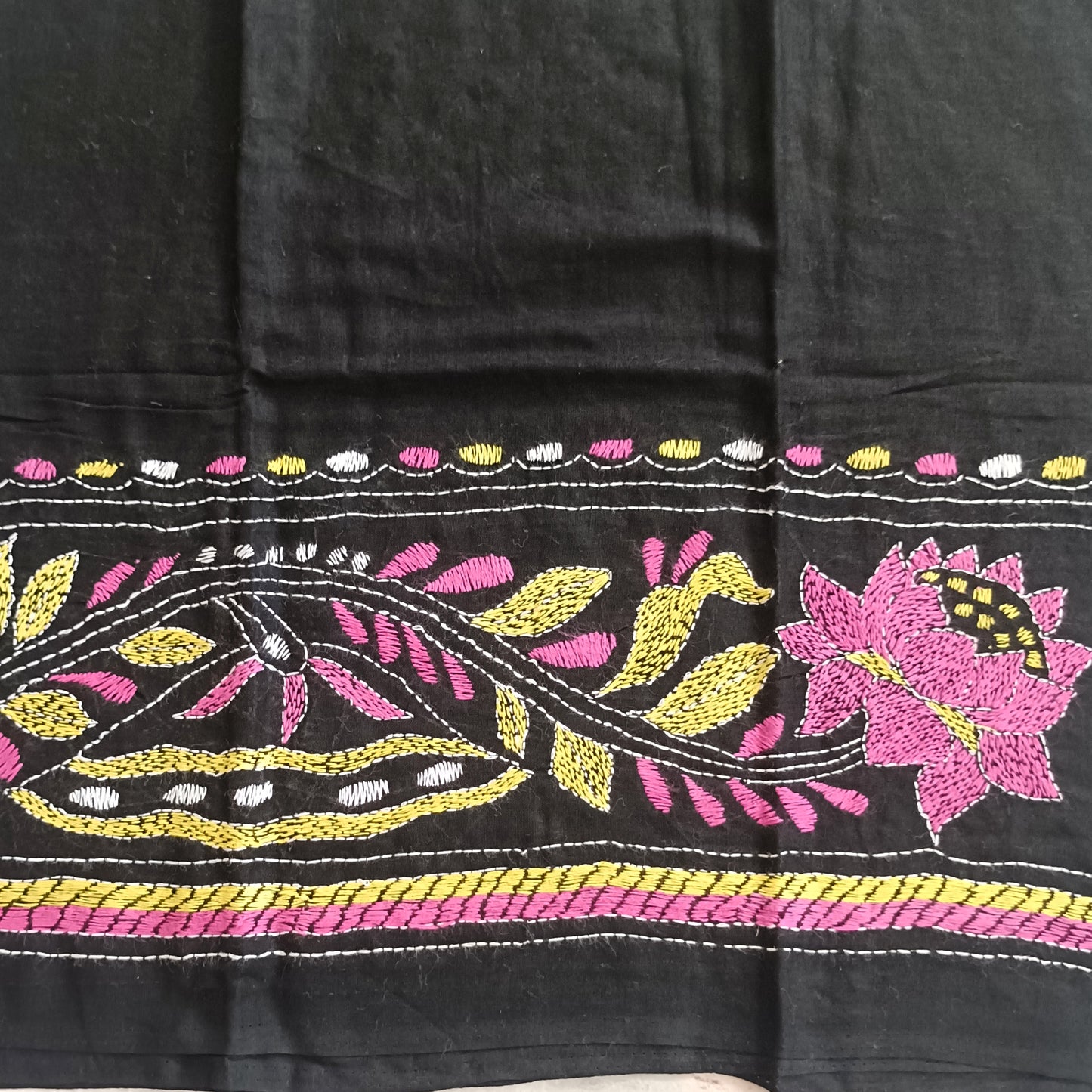 Kantha Stitch Cotton Half Work Blouse Fabric