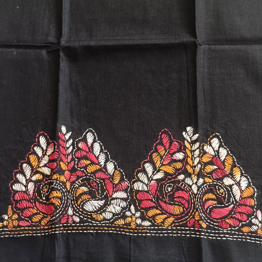 Kantha Stitch Cotton Half Work Blouse Fabric