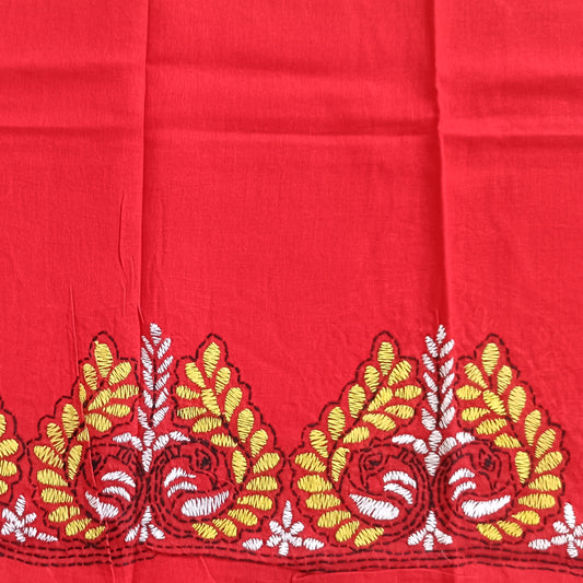 Kantha Stitch Cotton Half Work Blouse Fabric