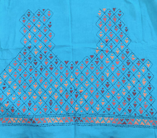 सुरभि – Designer Kantha Stitch Blouse Fabric