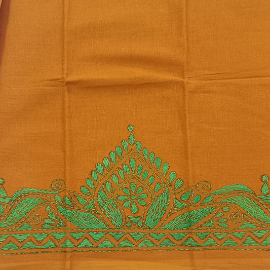 Kantha Stitch Cotton Half Work Blouse Fabric