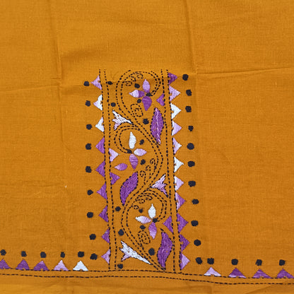 Kantha Stitch Cotton Half Work Blouse Fabric