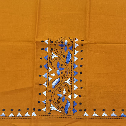 Kantha Stitch Cotton Half Work Blouse Fabric
