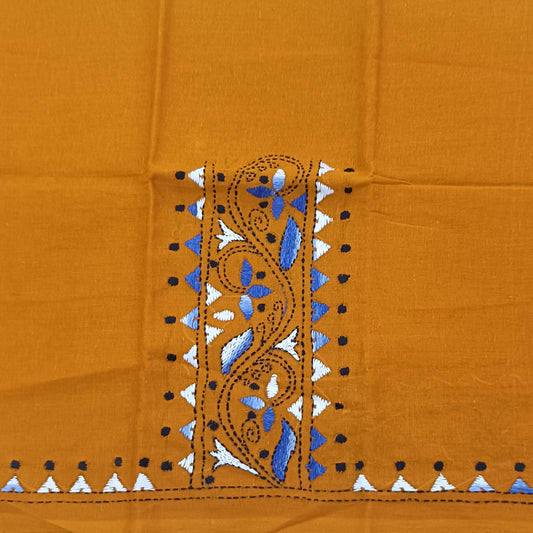 Kantha Stitch Cotton Half Work Blouse Fabric
