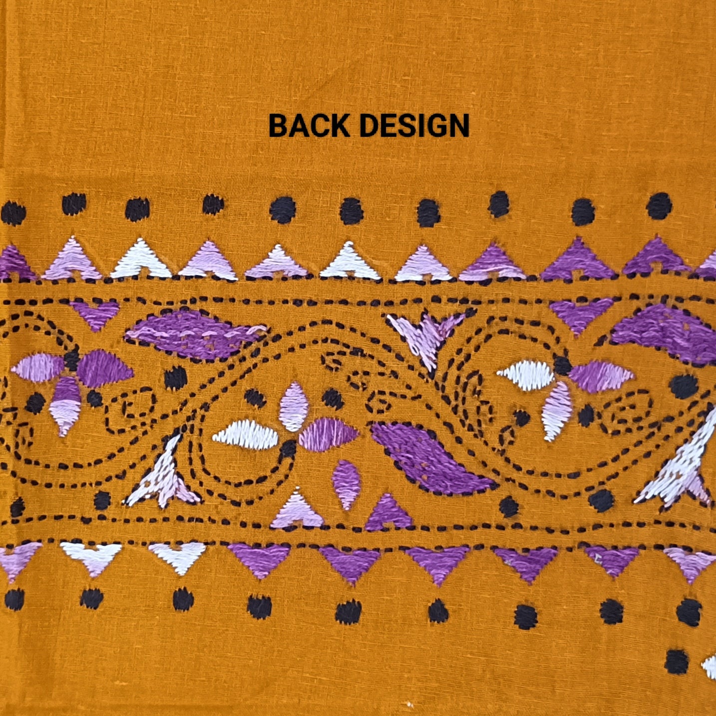 Kantha Stitch Cotton Half Work Blouse Fabric