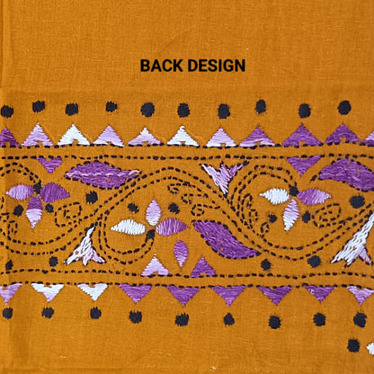 Kantha Stitch Cotton Half Work Blouse Fabric
