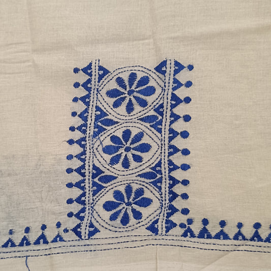 Kantha Stitch Cotton Half Work Blouse Fabric
