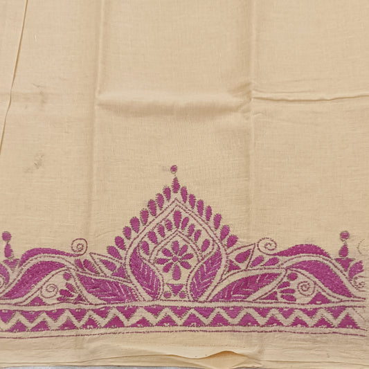 Kantha Stitch Cotton Half Work Blouse Fabric