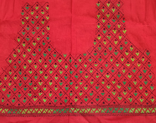 मृणालिनी – Designer Kantha Stitch Blouse Fabric