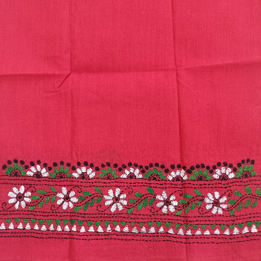 Kantha Stitch Cotton Half Work Blouse Fabric