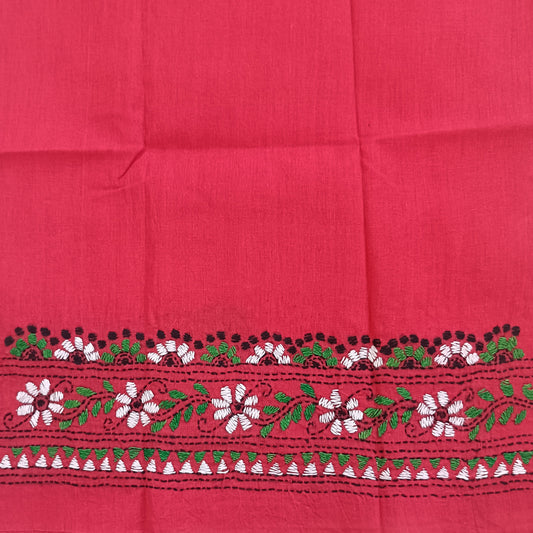 Kantha Stitch Cotton Half Work Blouse Fabric