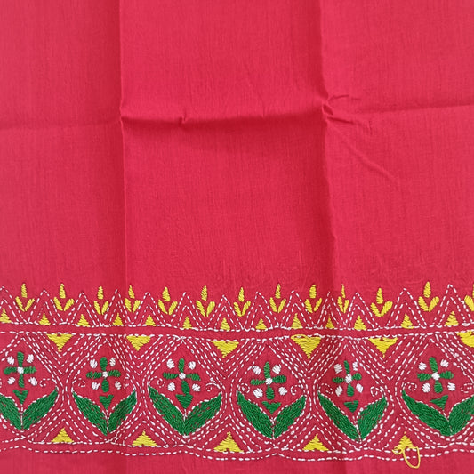 Kantha Stitch Cotton Half Work Blouse Fabric