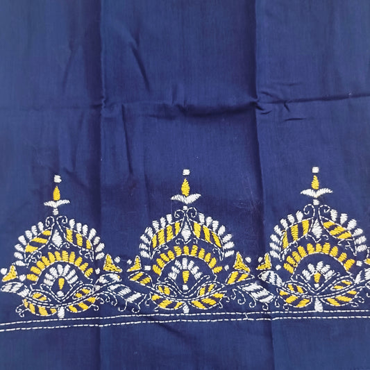 Kantha Stitch Cotton Half Work Blouse Fabric