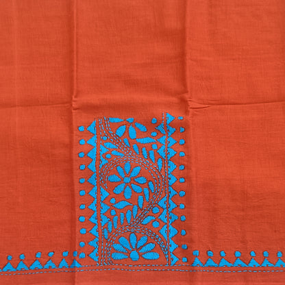 Kantha Stitch Cotton Half Work Blouse Fabric