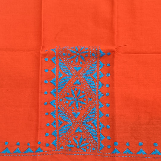 Kantha Stitch Cotton Half Work Blouse Fabric