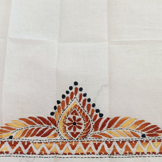 Kantha Stitch Cotton Half Work Blouse Fabric