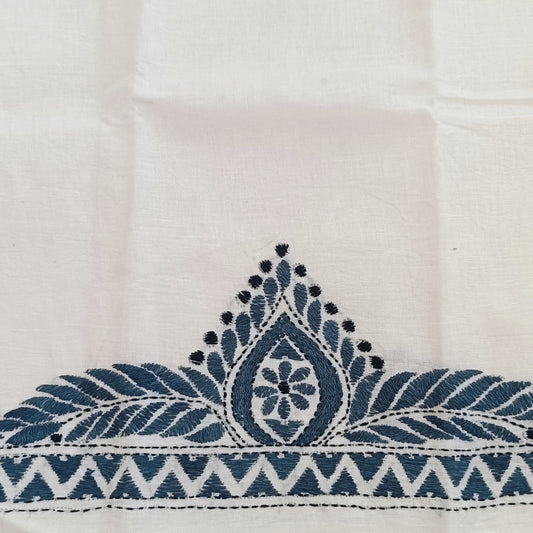 Kantha Stitch Cotton Half Work Blouse Fabric