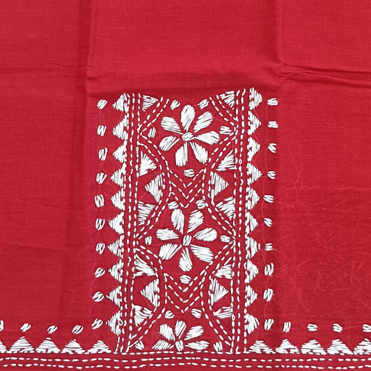 Kantha Stitch Cotton Half Work Blouse Fabric