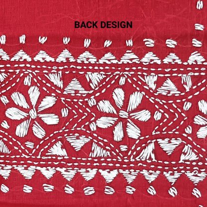 Kantha Stitch Cotton Half Work Blouse Fabric