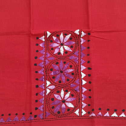Kantha Stitch Cotton Half Work Blouse Fabric