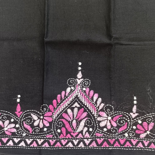 Kantha Stitch Cotton Half Work Blouse Fabric
