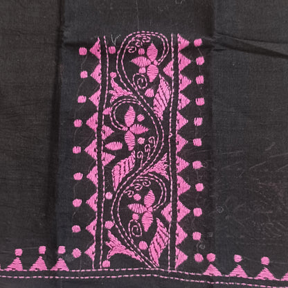 Kantha Stitch Cotton Half Work Blouse Fabric