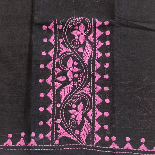 Kantha Stitch Cotton Half Work Blouse Fabric