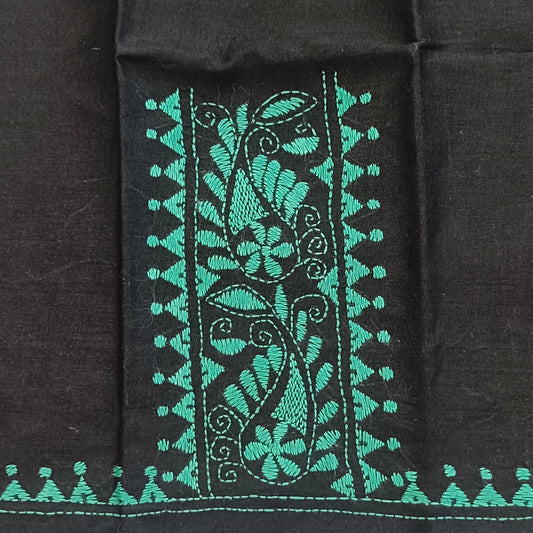 Kantha Stitch Cotton Half Work Blouse Fabric