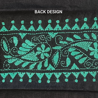 Kantha Stitch Cotton Half Work Blouse Fabric