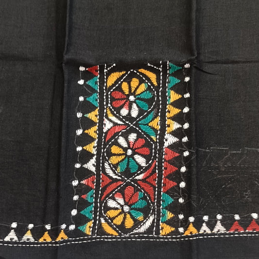 Kantha Stitch Cotton Half Work Blouse Fabric