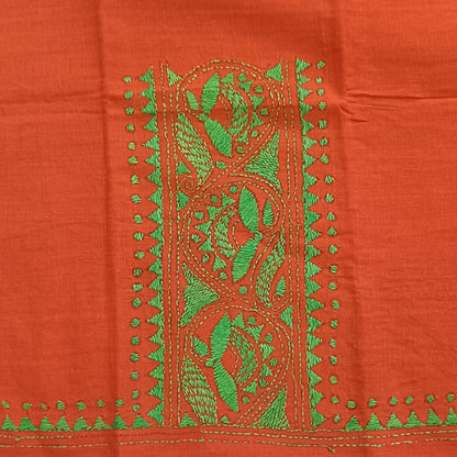 Kantha Stitch Cotton Half Work Blouse Fabric