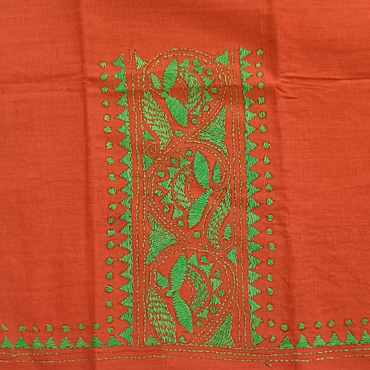 Kantha Stitch Cotton Half Work Blouse Fabric