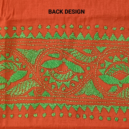 Kantha Stitch Cotton Half Work Blouse Fabric