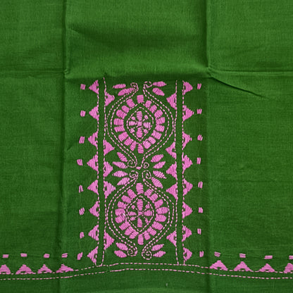 Kantha Stitch Cotton Half Work Blouse Fabric