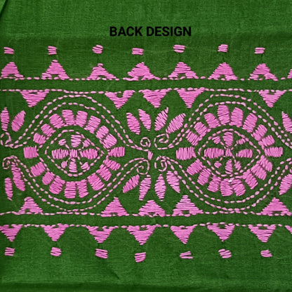 Kantha Stitch Cotton Half Work Blouse Fabric