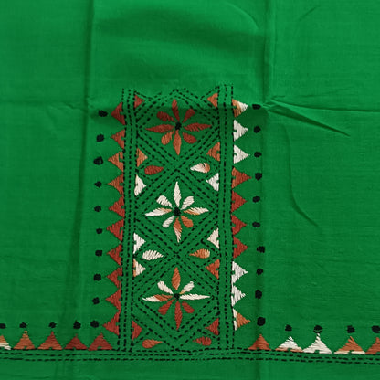 Kantha Stitch Cotton Half Work Blouse Fabric